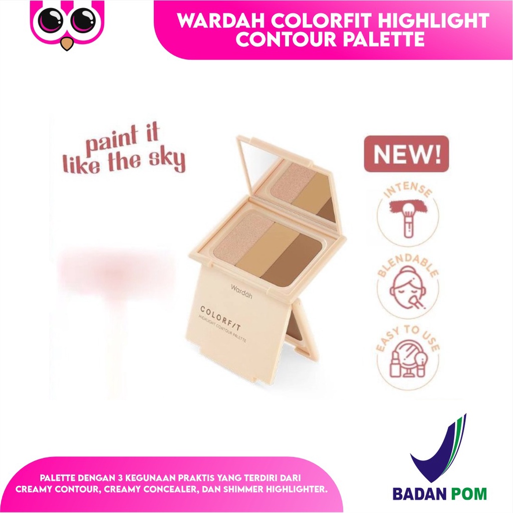 WARDAH COLORFIT HIGHLIGHT CONTOUR PALETTE 3IN1 / MAKE UP KOSMETIK