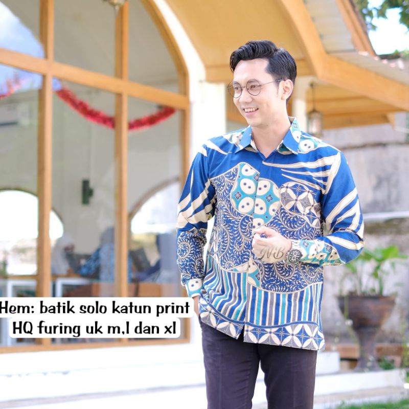 Kemeja batik pria lengan panjang terbaru ORI NH