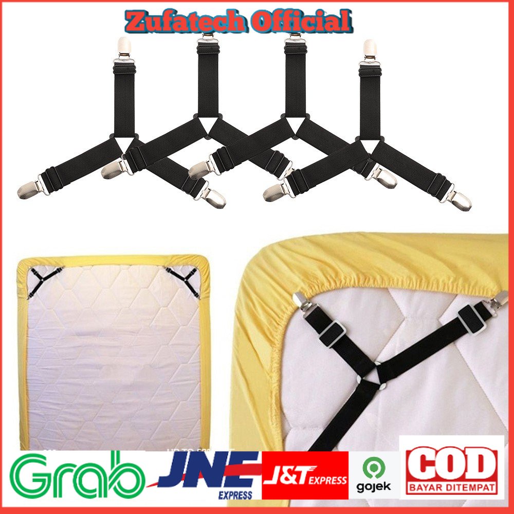 penjepit sprei/GCDHome Penjepit Ujung Sprei Kasur Bed Sheet Clip Holder 4 PCS.