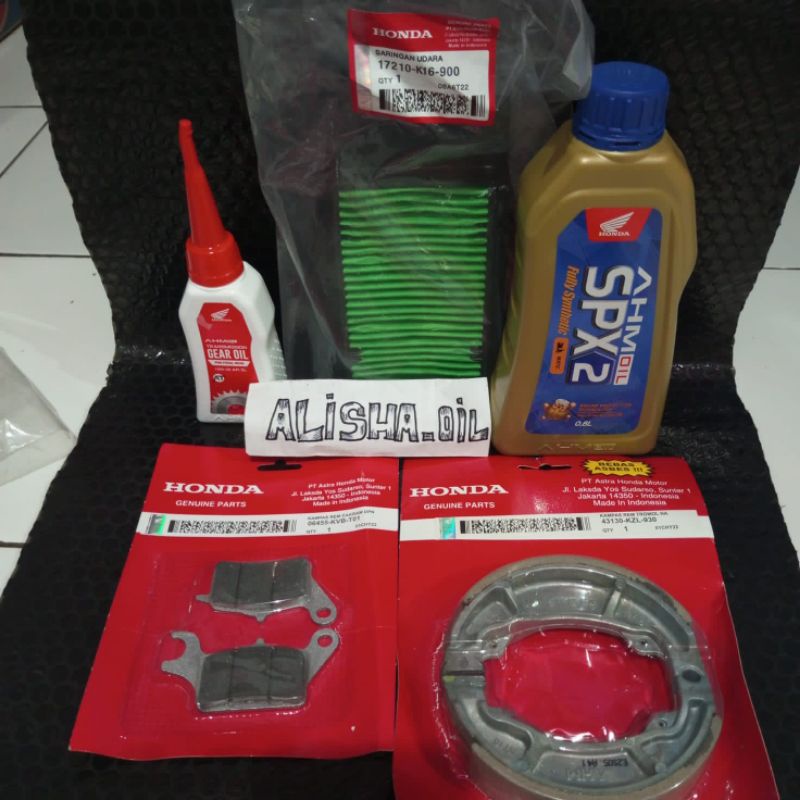 Paket Servis SPX2 Oli Gardan Filter Udara Kampas Rem Depan &amp; Belakang