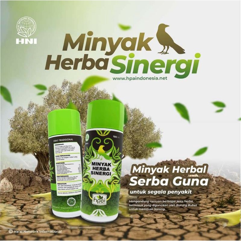 Minyak Herba Sinergi / MHS / herbal serbaguna / pijat urut luka gosok asli hni hpai / Herbal Burung 