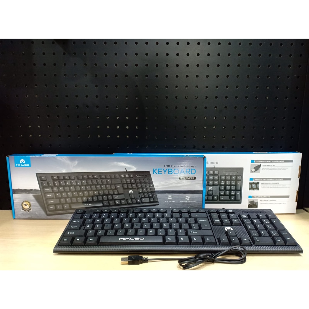 Keyboard PC Mikuso KB-049U Keyboard USB Plug n Play Keyboard Komputer