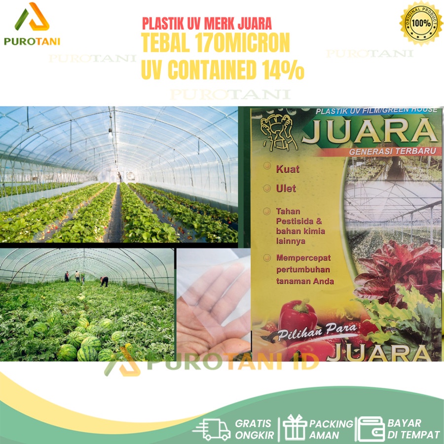 Plastik UV Atap Green House Lebar 4 Meter 170 Mikron 14%