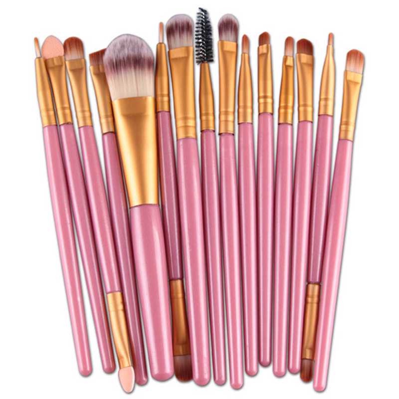 Kuas Make Up 15 PCS Set Lengkap 1 Paket Brush Makeup Kosmetik Kit Aplikator Bulu Lembut