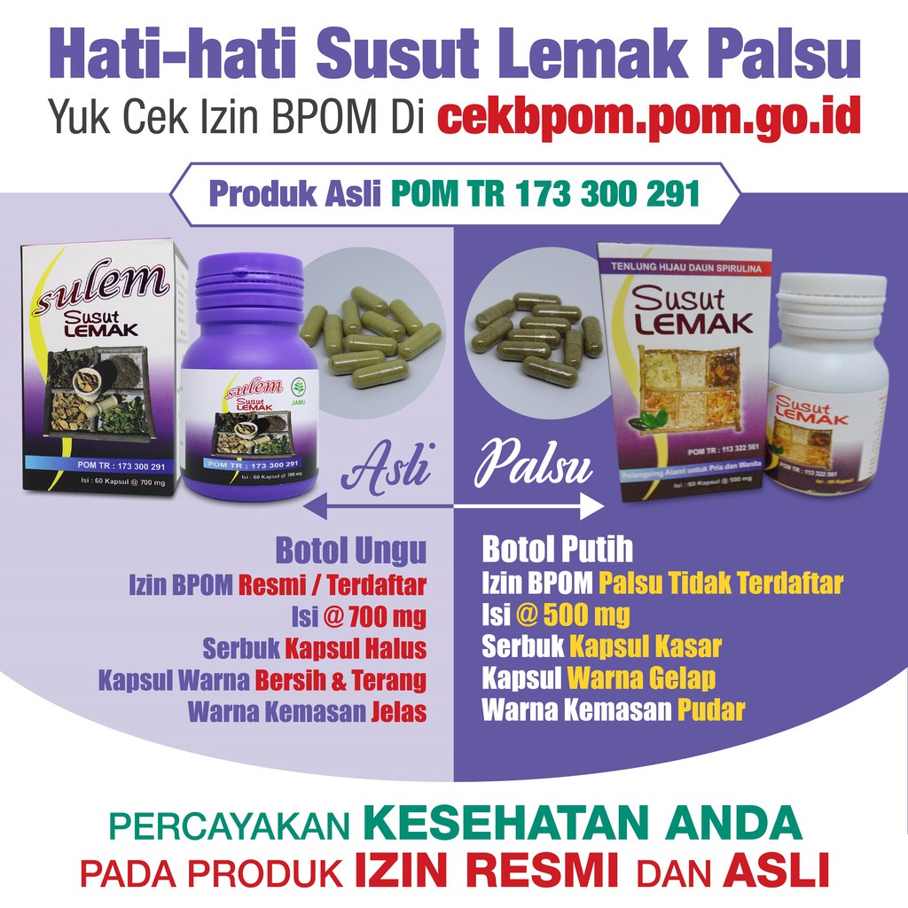 Slimming Capsule Herbal SULEM SUSUT LEMAK Obat Diet Ampuh Dalam 1 Minggu Bpom Ori Dan Ampuh