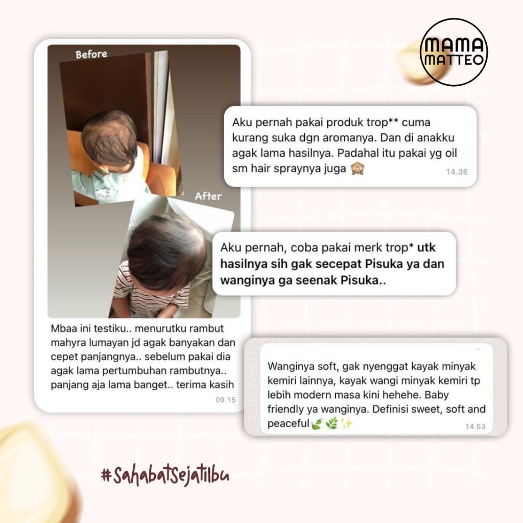 PISUKA Candlenut Oil 60ml / Minyak Kemiri Untuk Rambut Bayi Anak / Menyuburkan Melebatkan Pertumbuhan Rambut