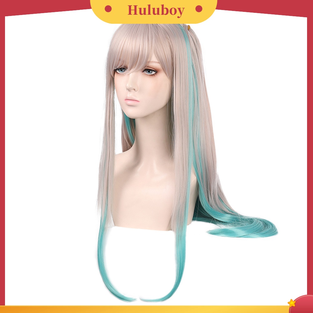Wig Rambut Sintetis Model Panjang Lurus Warna Gradasi Untuk Wanita