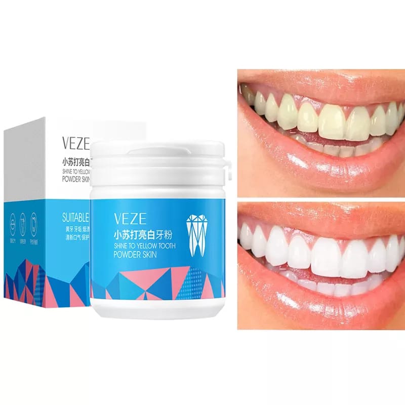 BPOM Veze Serbuk Pemutih Gigishine To Yellow Tooth Powder Skin 50gram