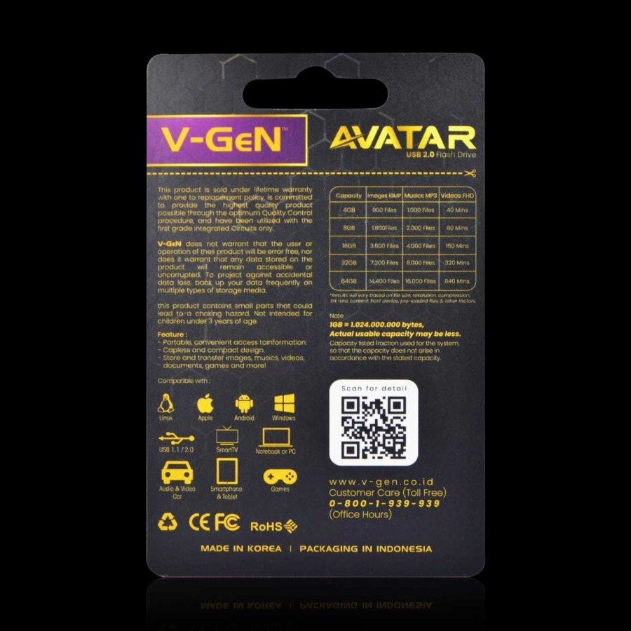 USB Flashdisk V-GeN 128GB AVATAR USB 2.0 UFD