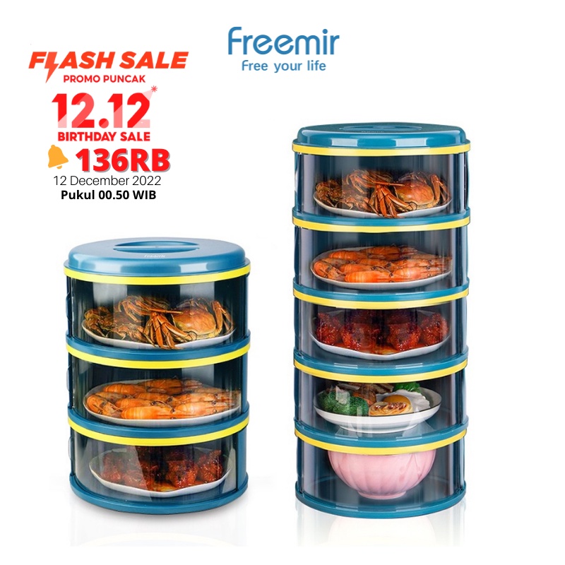Premium (Mount) freemir 3 / 5 /6 Tudung Saji Susun Modern Bertingkat Penutup Piring / Penutup Piring