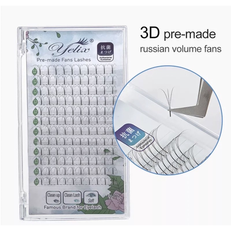 Yelix 5D PRE-MADE Russian Volume Fans Matte Natular Light Eyelash Extansion