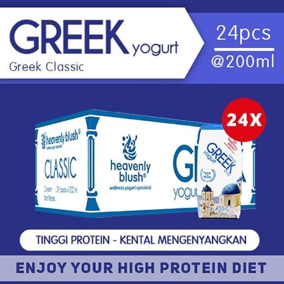 

Yogurt Heavenly Blush Greek Classic @24 Pcs x 200 ML TERLARIS TERPERCAYA ORIGINAL