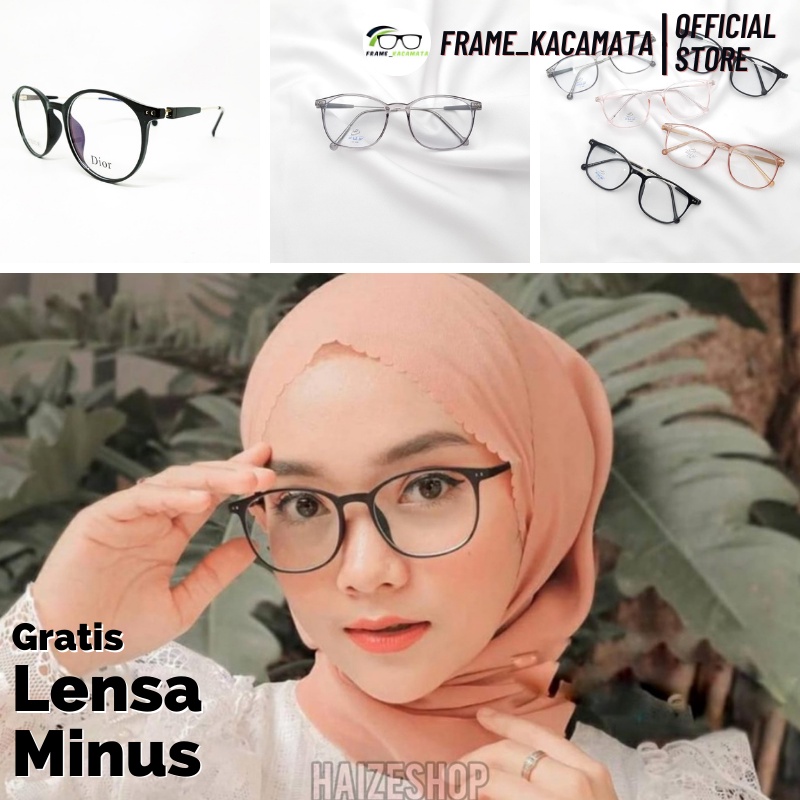 Frame kacamata photocromic anti radiasi pria wanita lensa minus normal plus silinder model 21301 fas