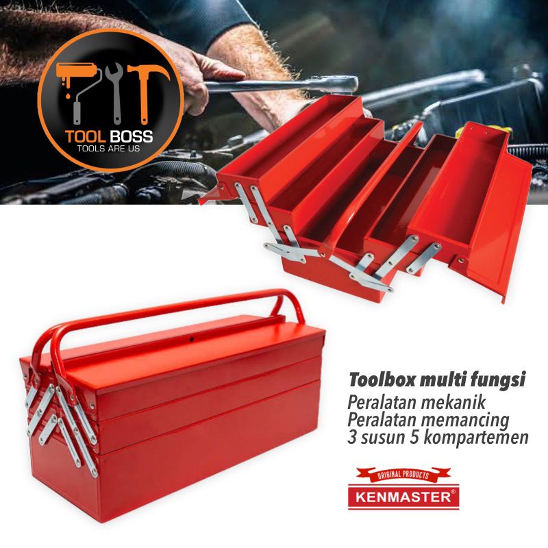 KENMASTER TOOLS BOX BESI 3 SUSUN - TOOLS BOX KOTAK PENYIMPANAN PERKAKAS DAN PERALATAN PANCING