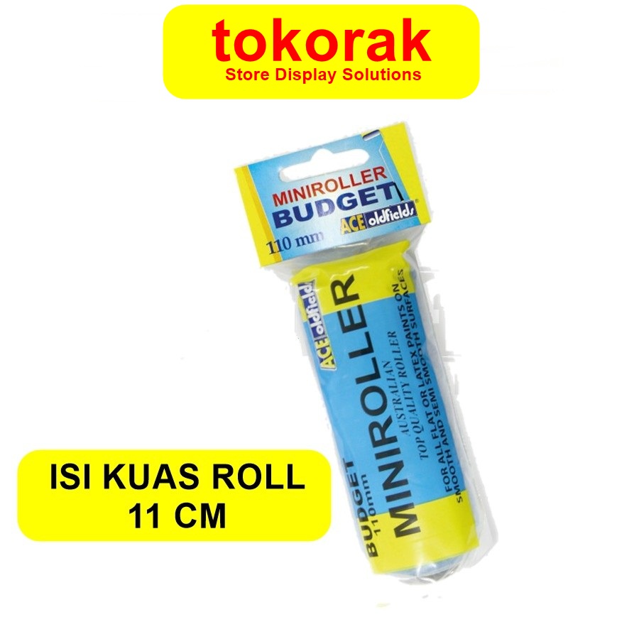 REFILL KUAS ROLL CAT 4 INCH BUDGET BIRU ACE OLDFIELDS ISI ROLLER 110MM