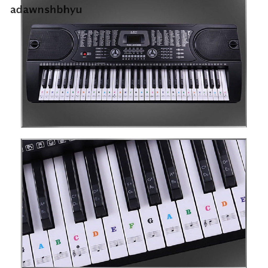 Adawnshbhyu Stiker Keyboard Piano Transparan 54/61kunci Keyboard Elektronik Piano Sticker ID