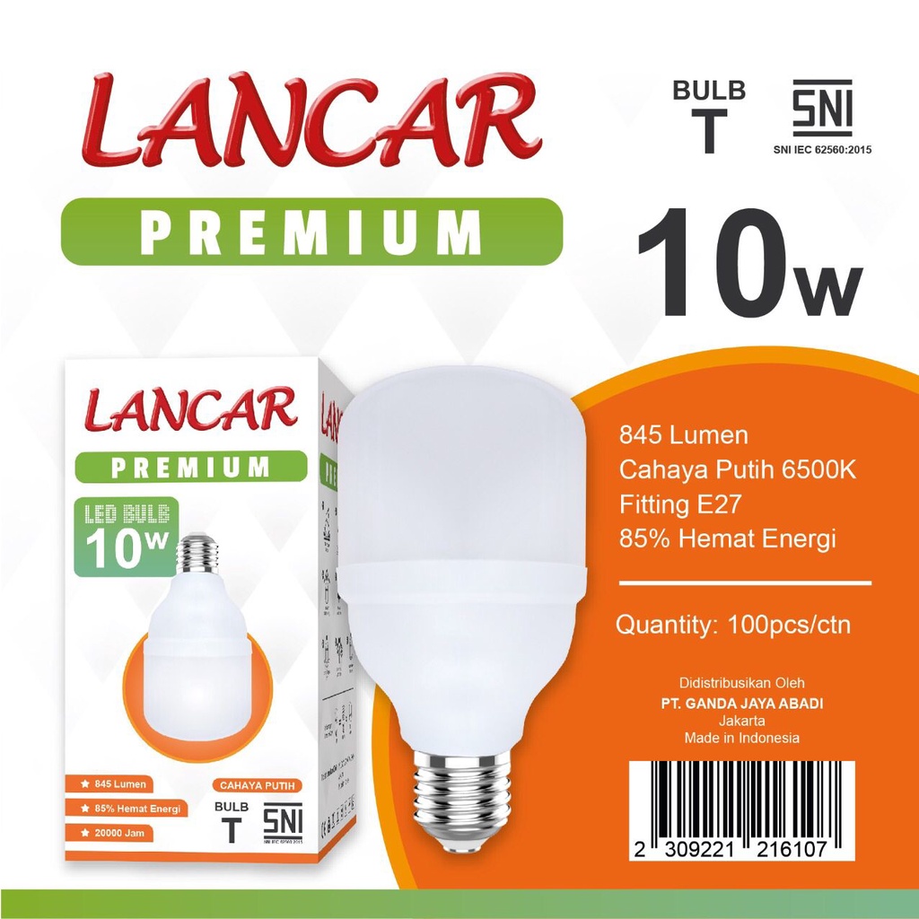 Capsule Lampu Led LANCAR PREMIUM T Bulb 10w 10 Watt Bohlam Led Kapsul