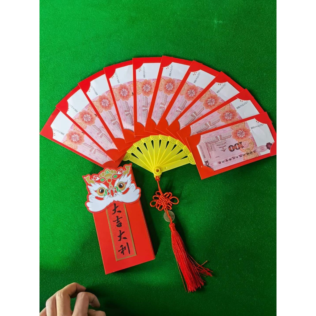 

angpao Angpau Merah Tahun Baru Cina / Imlek Bentuk Kipas 2023 Untuk Dekorasi Pernikahan