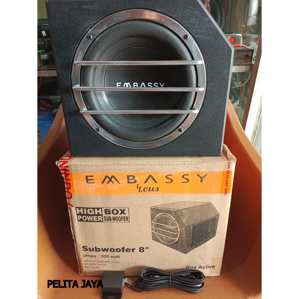 Subwoofer Basstube Kotak Aktif Dual 8 Inch EMBASSY 8 INCH ZEUS