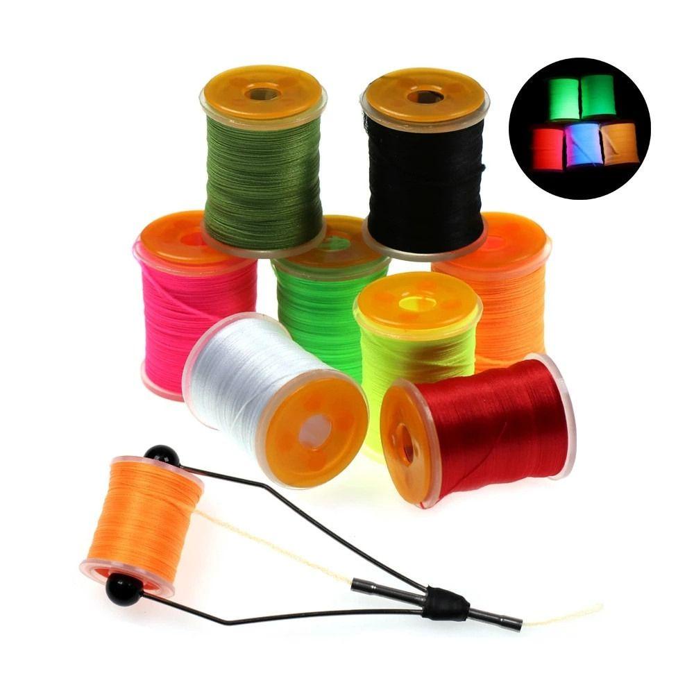 Benang Pengikat Lalat Agustina Aksesoris Pancing Lalat Salmon 200D Fluorescent Fishing Lure Tying Thread Material