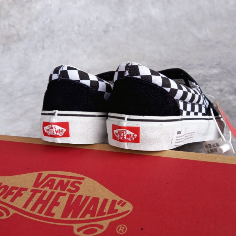 VANS SLIP ON TIGER CHECKERBOARD BLACK WHITE