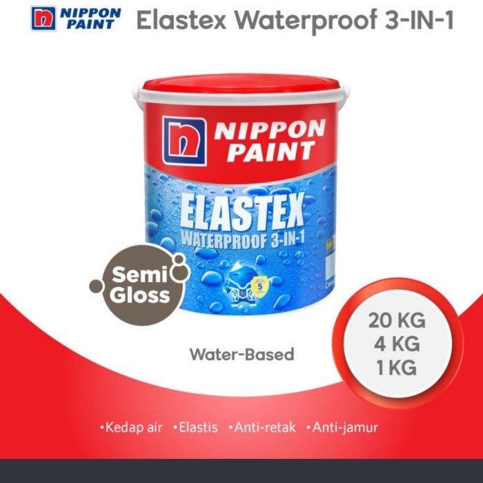 Elastex Waterproof 3In1 (Tinting) -25Kg- Cat Pelapis Anti-Bocor Nippon