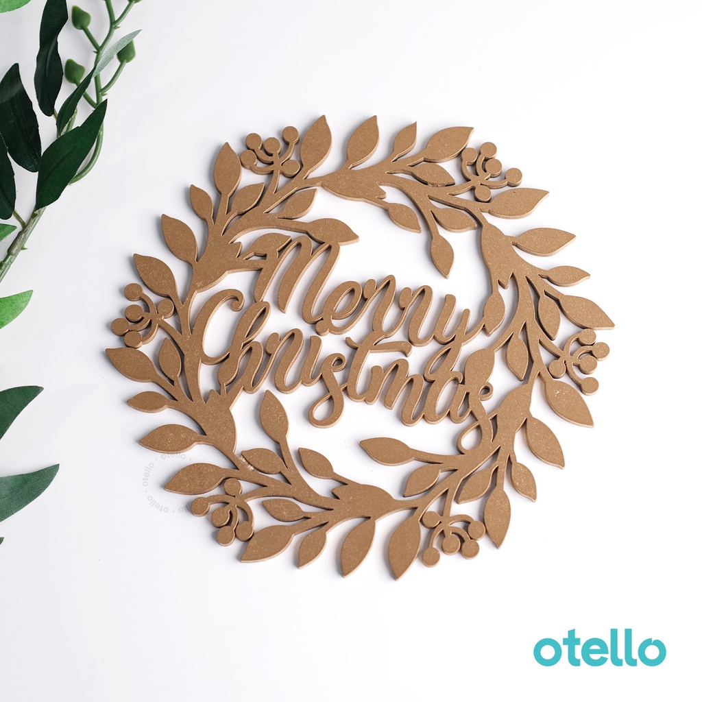 Otello Hiasan Natal Christmas Wreath Dekorasi Dinding Gantungan Pintu Merry Christmas Hiasan Xmas