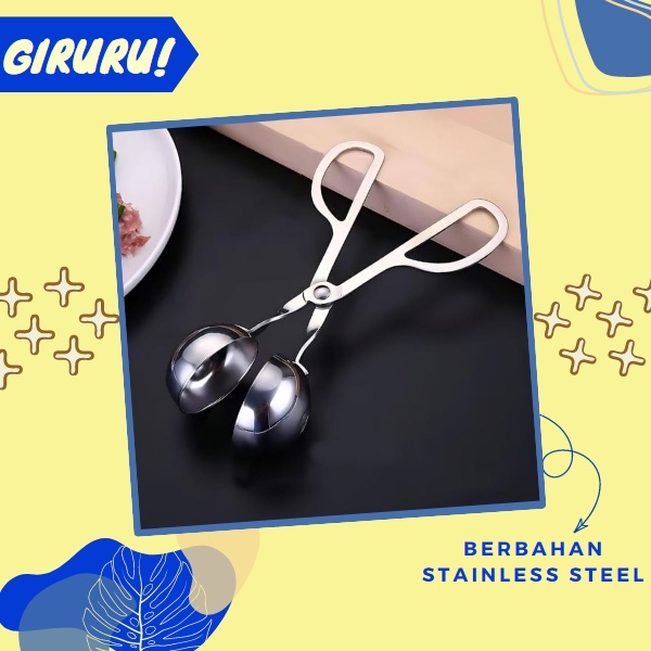 Scoop Cetakan Bakso Model Gunting / Alat Pembuat Cetakan Bakso Meatball Scoop / Cetakan Bakso Bahan Stainless Anti Lengket