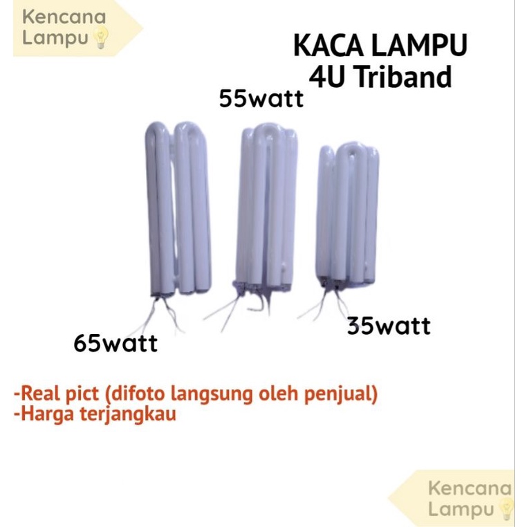 Kaca Lampu Triband 4U 35watt, 45watt, 55watt, 65watt (per 10 pcs)
