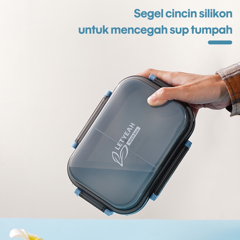 Letyeah &amp; Anantagt Kotak Makan anti tumpah / Lunch Box 2 susun plastik kecil / tempat makan anak murah