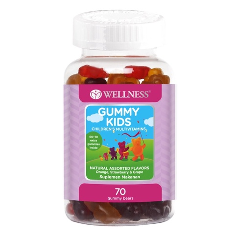 Wellness GUMMY KIDS isi 70 Gummy Bears Children's Multivitamins / Multi Vitamin Anak / Daya Tahan Tubuh /Antibodi / Imunitas ASLI ORI