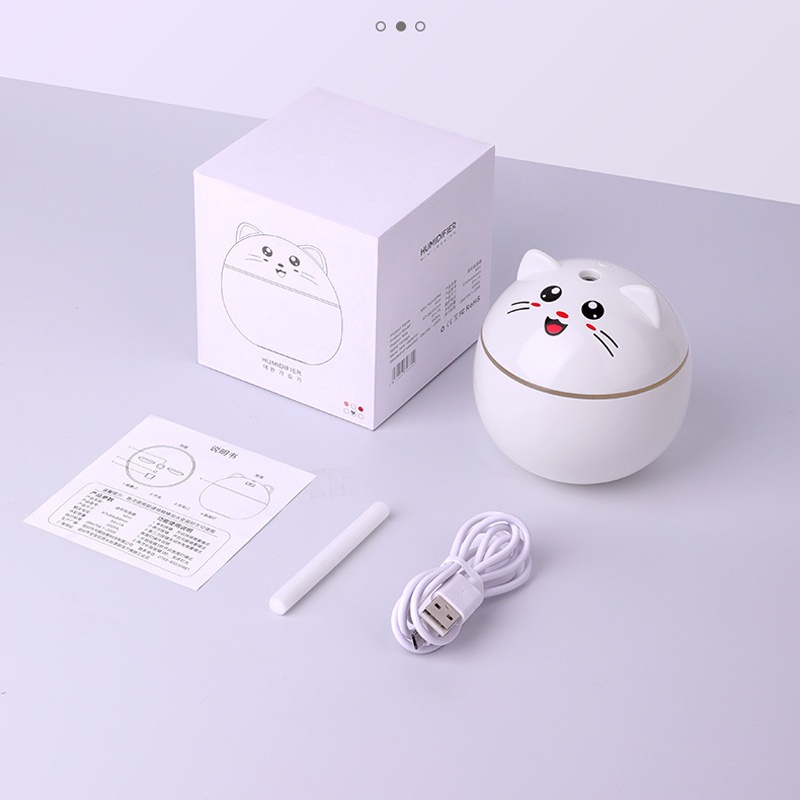 Holiven Cute cat Humidifier 300ML Essential Oil Diffuser Aroma Terapi Pengharum Ruangan