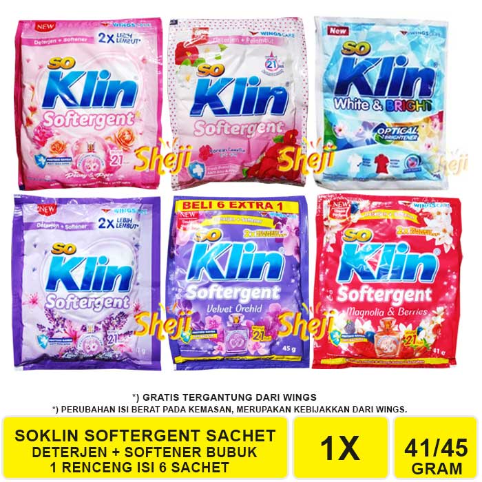 SOKLIN SOFTERGENT BUBUK SACHET 1 RENCENG ISI 6 SACHET