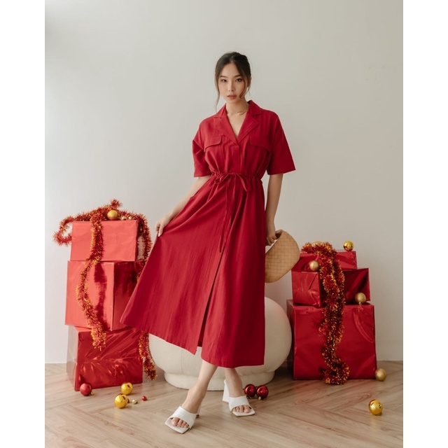 Caroline Dress - Dress Wanita Blouse Wanita