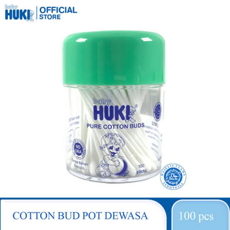 Huki Cotton Buds POT 100's Baby