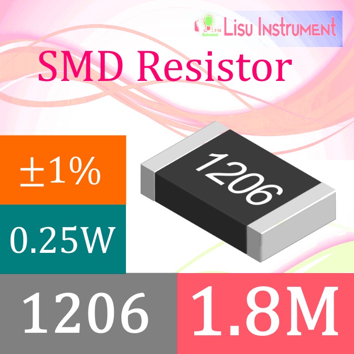 1.8M 1206 ±1% Thick Film Resistors SMD Chip Resistor 1.8MΩ 1M8 1804 26E