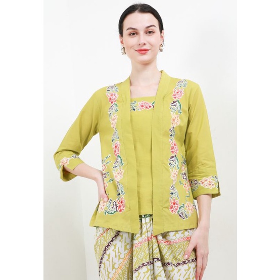 Kebaya Encim Batik Lengan 7/8 by Khalisa Batik - Hijau