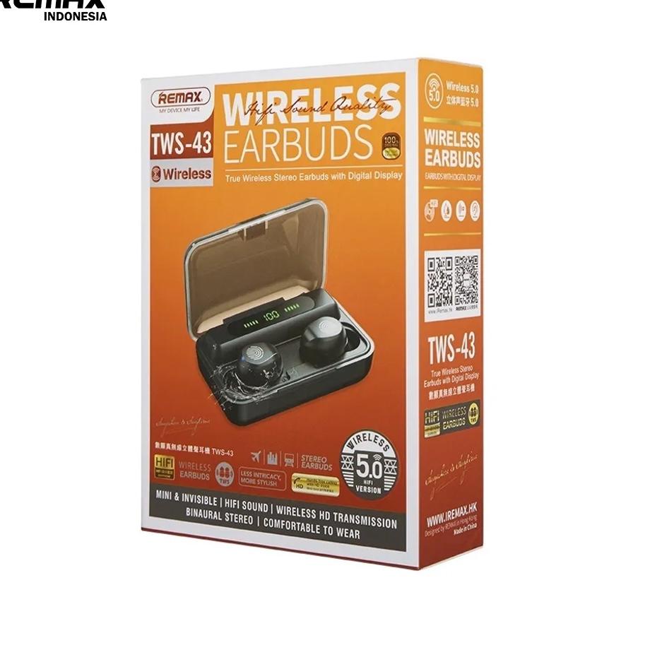 Dapatkan Buruan REMAX TWS-43 BLUETOOTH EARBUDS TRUE STEREO AND 1200MaH POWER BANK WITH DIGITAL DISPL
