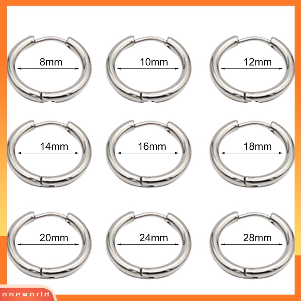 [WONE] 1pc Unisex Anting Hoop All-match Perhiasan Aksesori Tindik Bulat Anting Sederhana Untuk Belanja