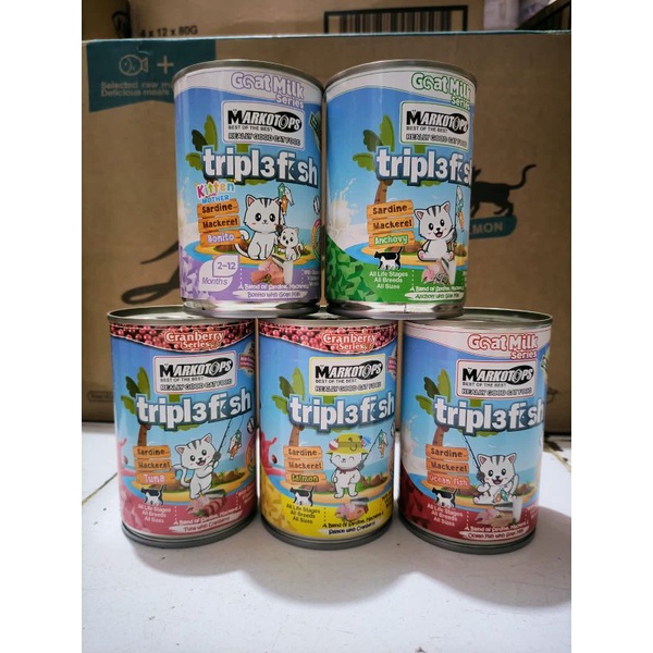 Makanan Kucing Markotops Kaleng Triple Fish 400G All Variant
