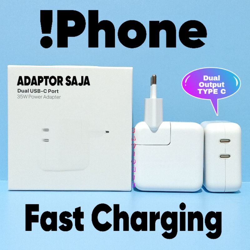 Batok Adaptor Kepala Charger Casan Cas iP 11 12 13 14 Mini Pro Max Plus Fast Charging USB C to Lightning 18W 20W 25W 35W