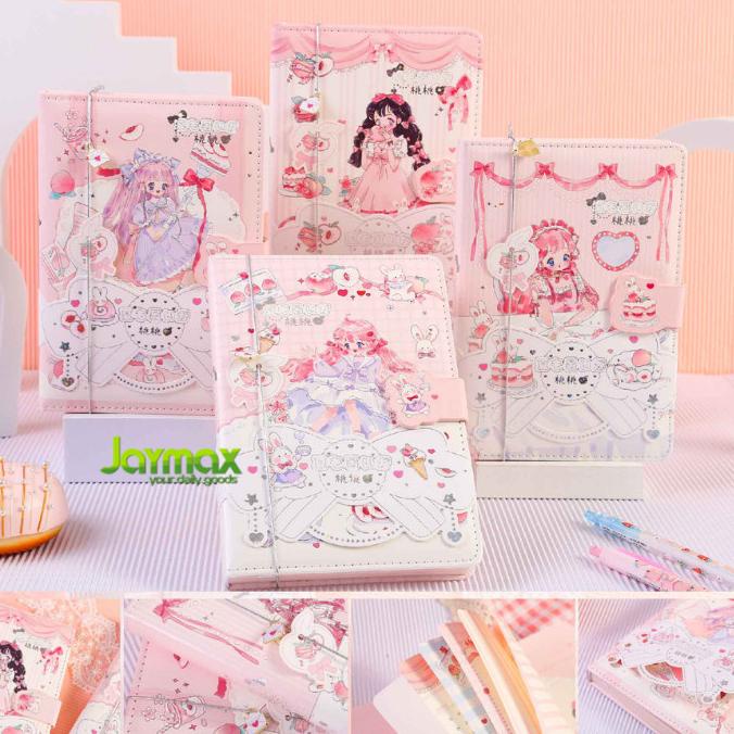 

Magnetic Notebook Peach Girl / Diary Jurnal agenda Buku tulis