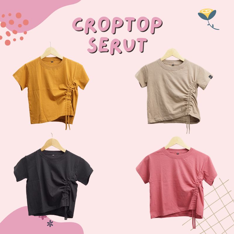 Crop Top Anak Perempuan Tali Serut Baju Anak Perempuan Umur 2 tahun - 5 Tahun Atasan Anak Perempuan Cotton Combed 24s.