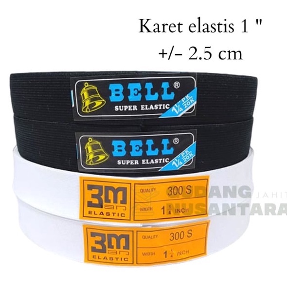 [Meteran] Karet elastis / karet jahit / elastik 1" / 3M/Bell