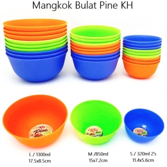 Mangkok Plastik Bulat PINE /Makan /Sambal KH Uk S/M/L