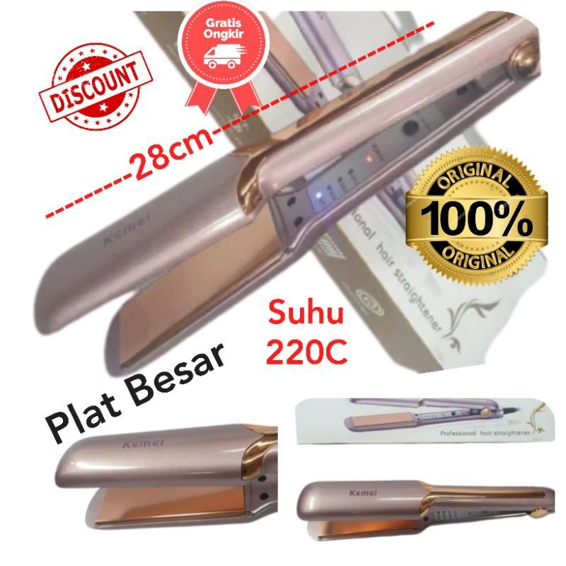 TARABABYSTORE/Catokan kemei lurus curly keriting KM 459 catok rebonding plat lebar