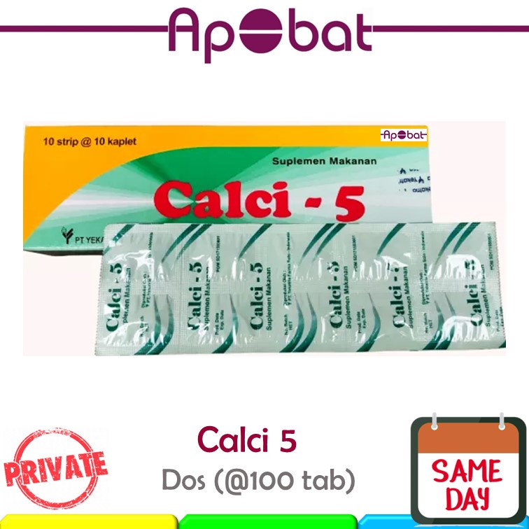 - ApObat - DUS Calci-5 Vitamin Kalsium Tablet Calci5 Calci 5 Kalk Cal-95 Cal 95 Calsi Box Dos Calsi5