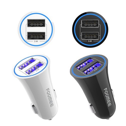 Trend-Car Charger FOOMEE BH22 Charger Mobil 2 USB Port 2.4A Fast Charger