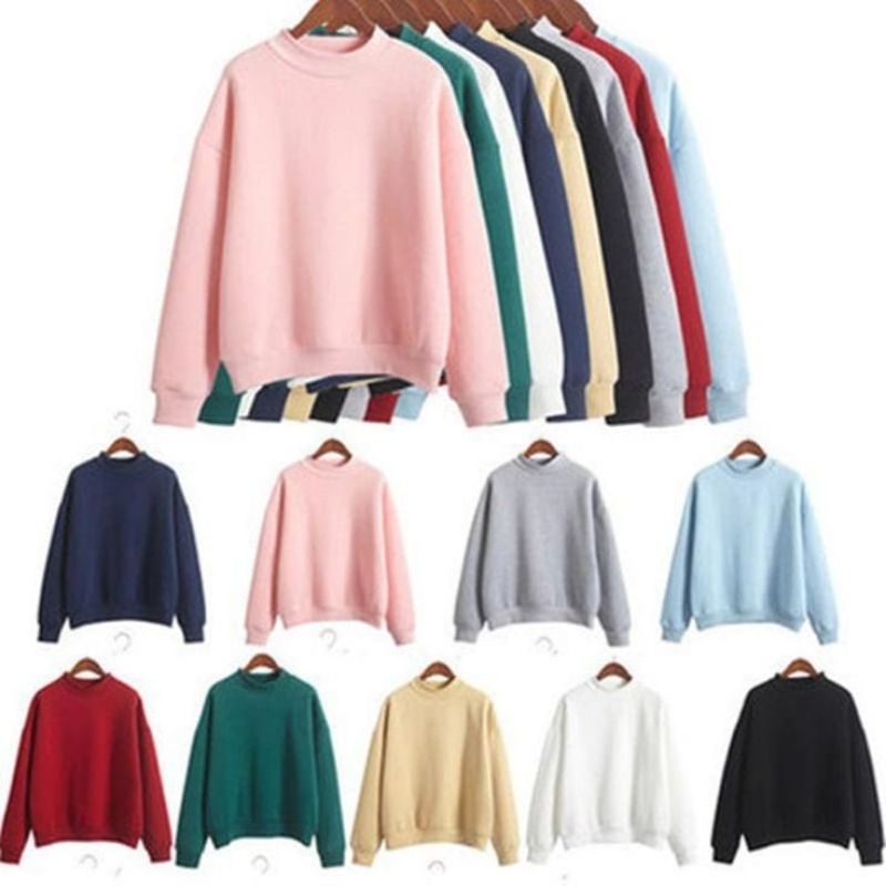 Sweater crewneck polos Pria/Wanita