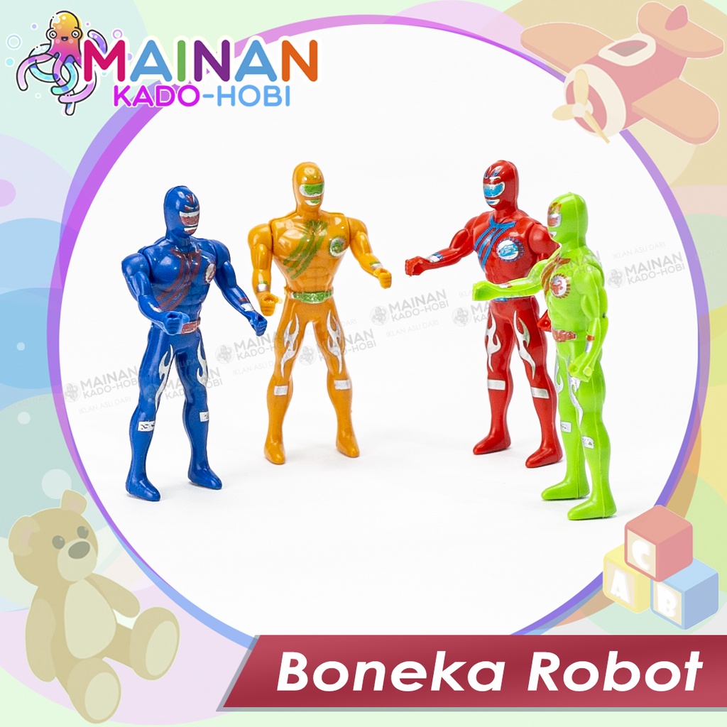 MAINAN ANAK LAKI MINIATUR SUPERHERO BONEKA ROBOT POWER RANGER